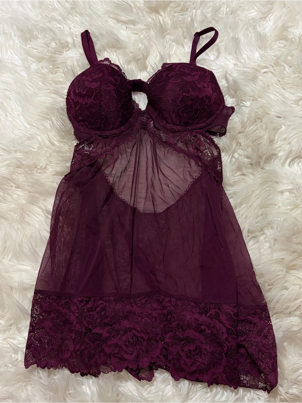 La Senza burgundy lace lingerie slip size S